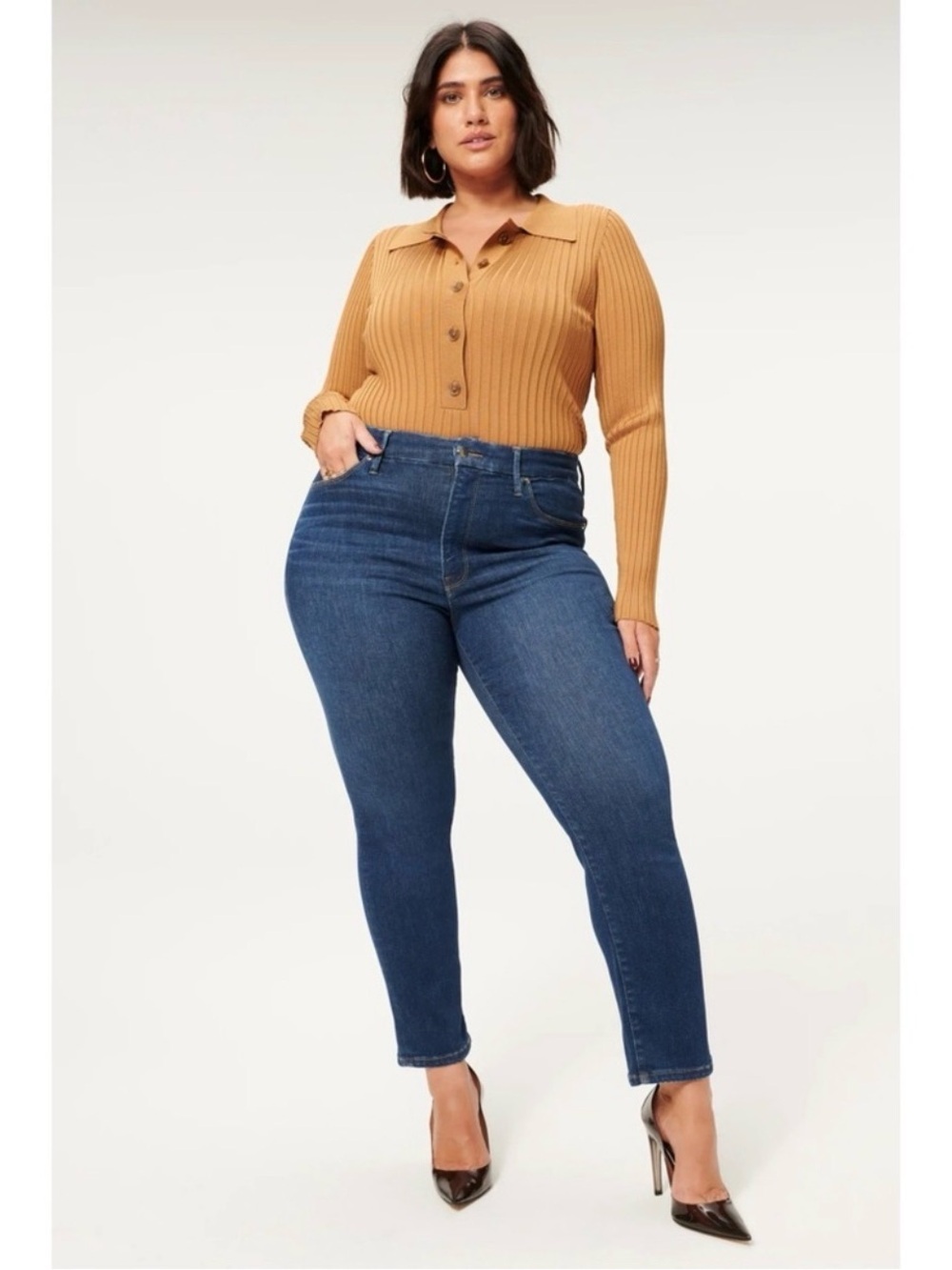 Good American Good Curve Straight Jeans Blue Size 6-12